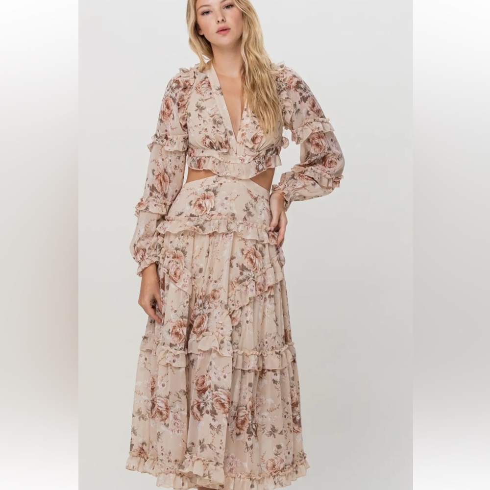 Floral Ruffle Maxi Dress